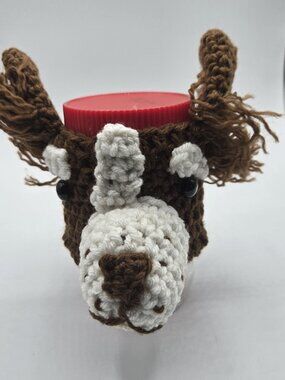 Boarder Collie Brown & White Breed Puppy Dog Crochet Handmade Cup Cozy Holder